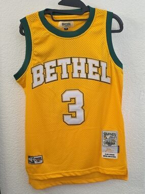 Bethel Mesh Basketball Jersey - Yellow with Green Trim, No Brand